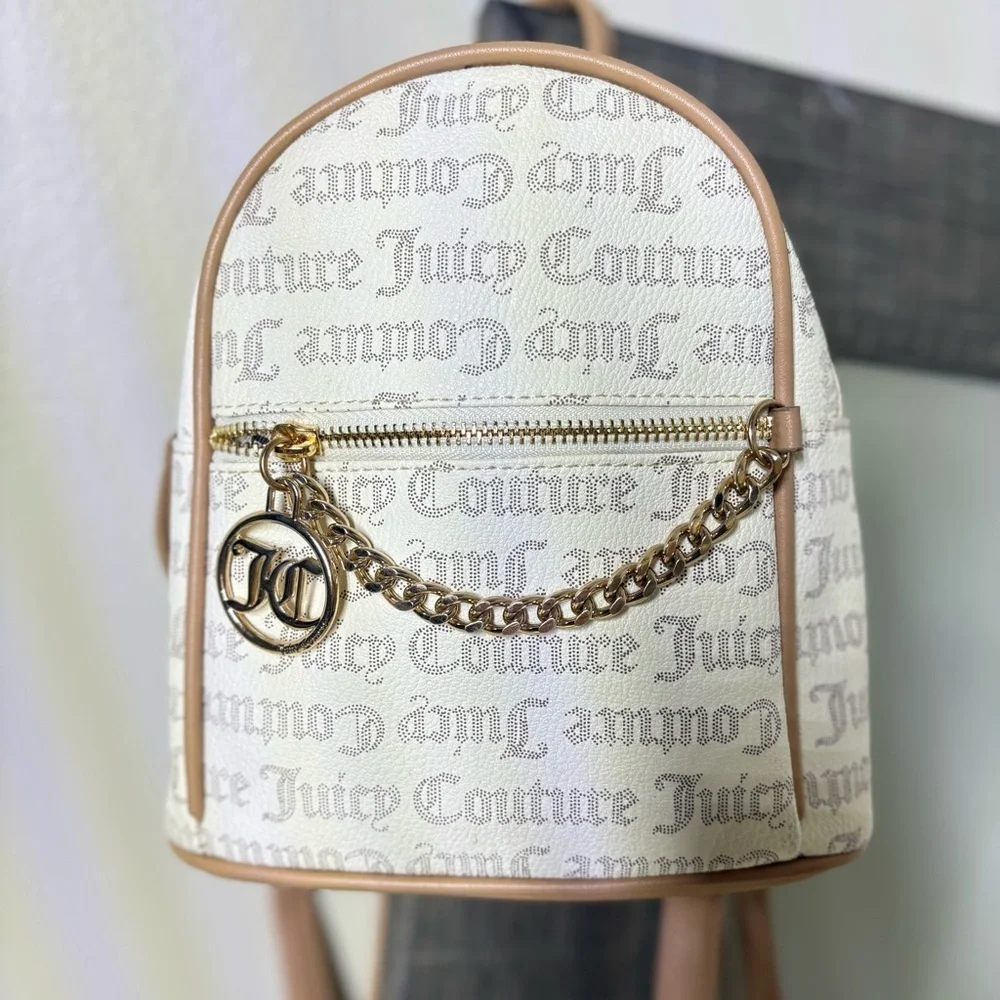 Juicy Couture pecan white and tan mini backpack